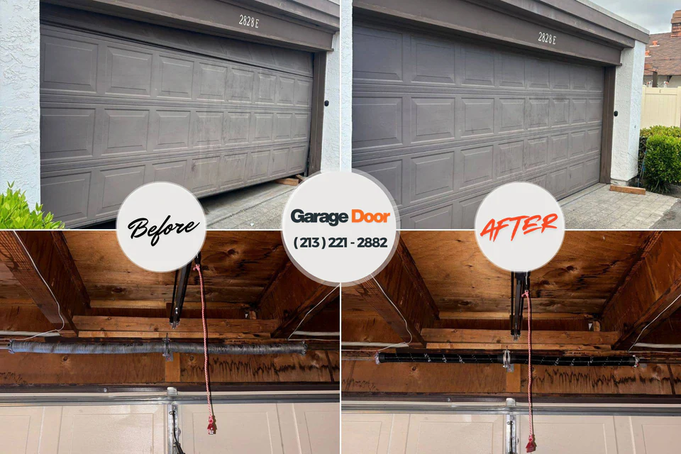 Before and after: garage door repair Northridge, OH